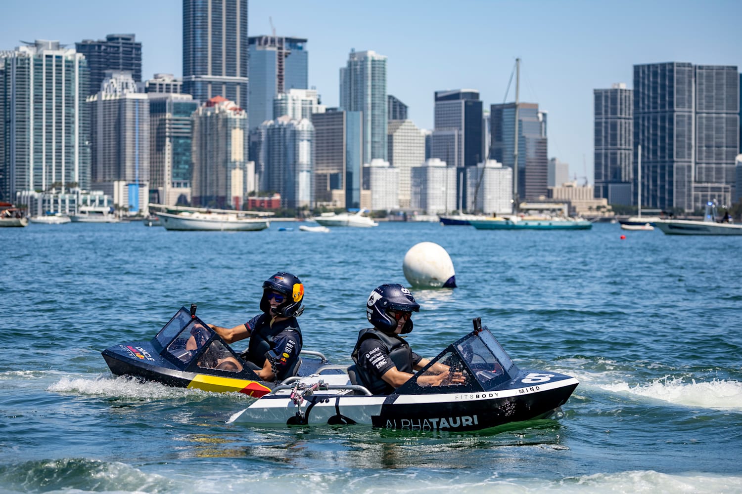 Custom wrapping two mini jet boats