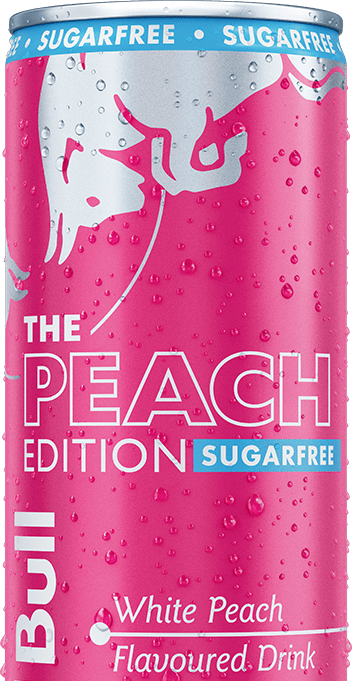 Red Bull Peach Edition Sugarfree half can