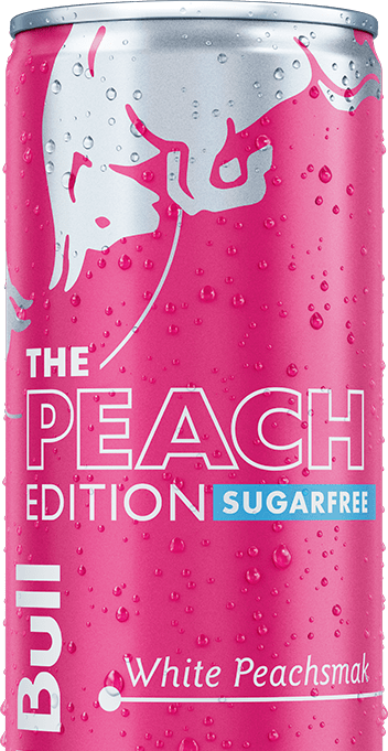 Red Bull Peach Edition Sugarfree half can