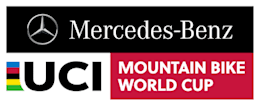 Le logo de la Coupe du Monde de VTT UCI Mercedes-Benz.