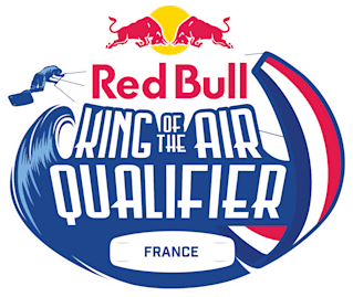The logo of the kitesurfing competition of Red Bull King of the Air qualifier in France
