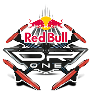 Logo for the Red Bull DR.ONE drone racing event.