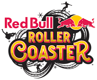 The logo for the Red Bull Roller Coaster skate event at Munich Mash.