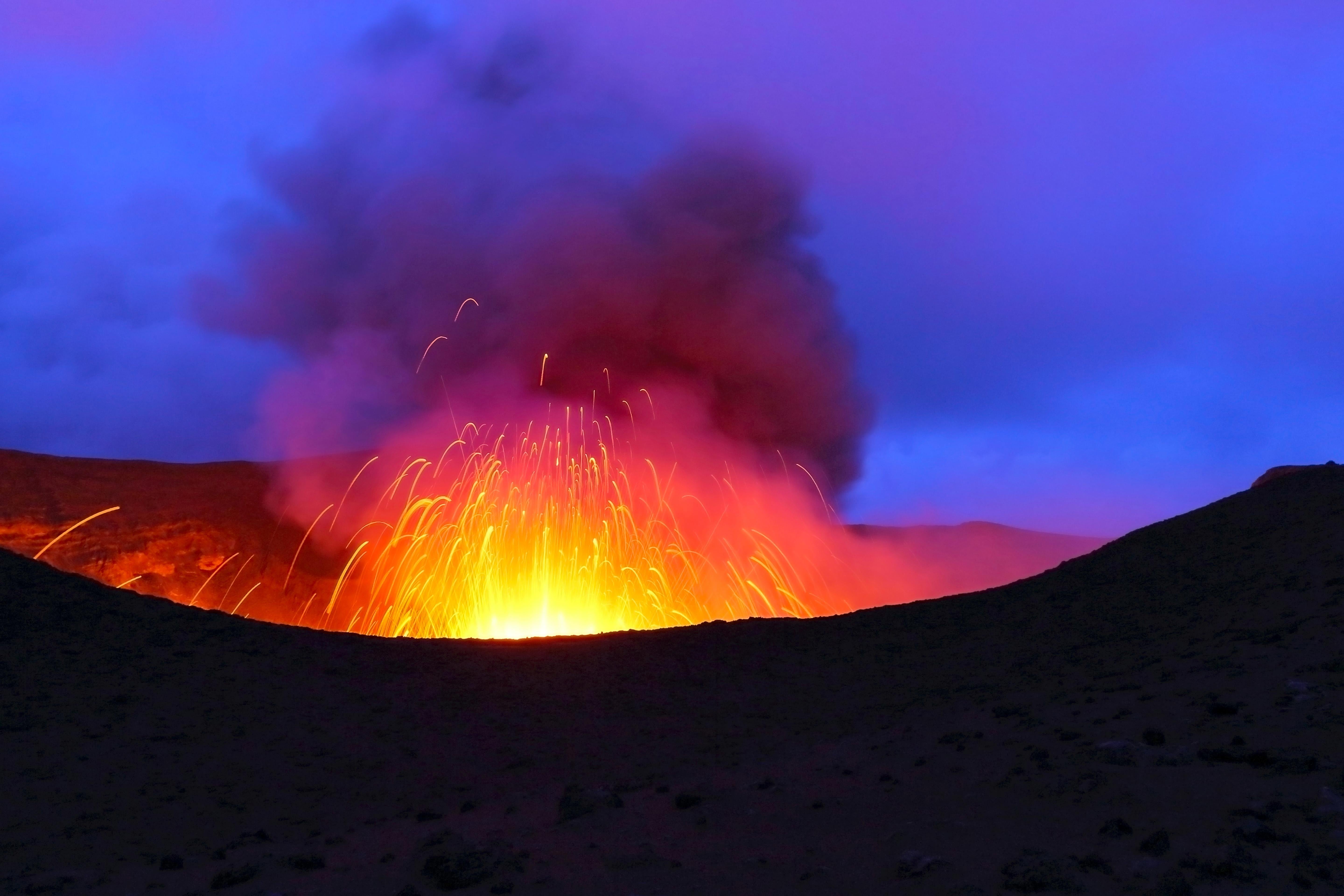Many volcanoes have been in continuous eruption for decades. 
