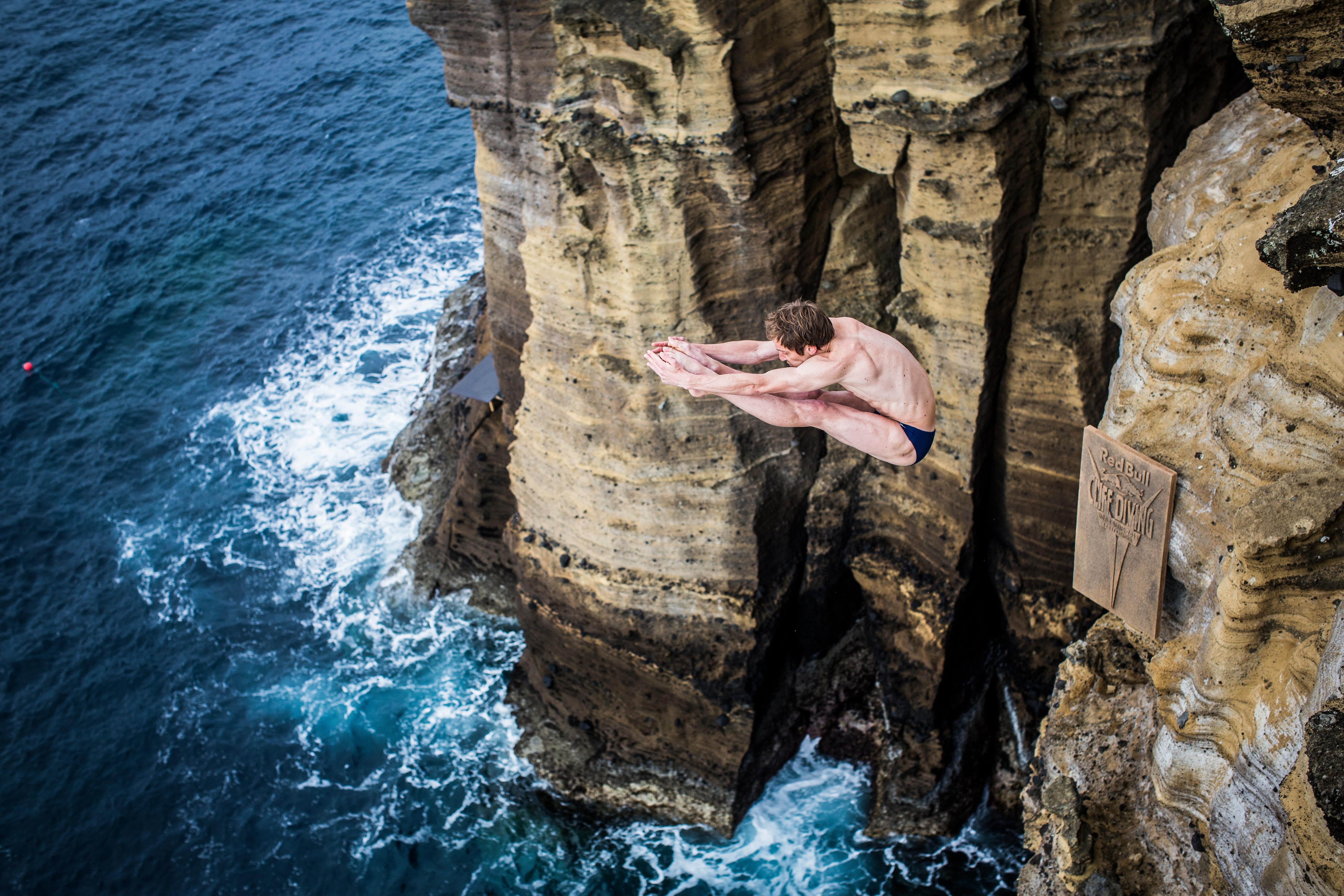 Cliff jumping madeline island