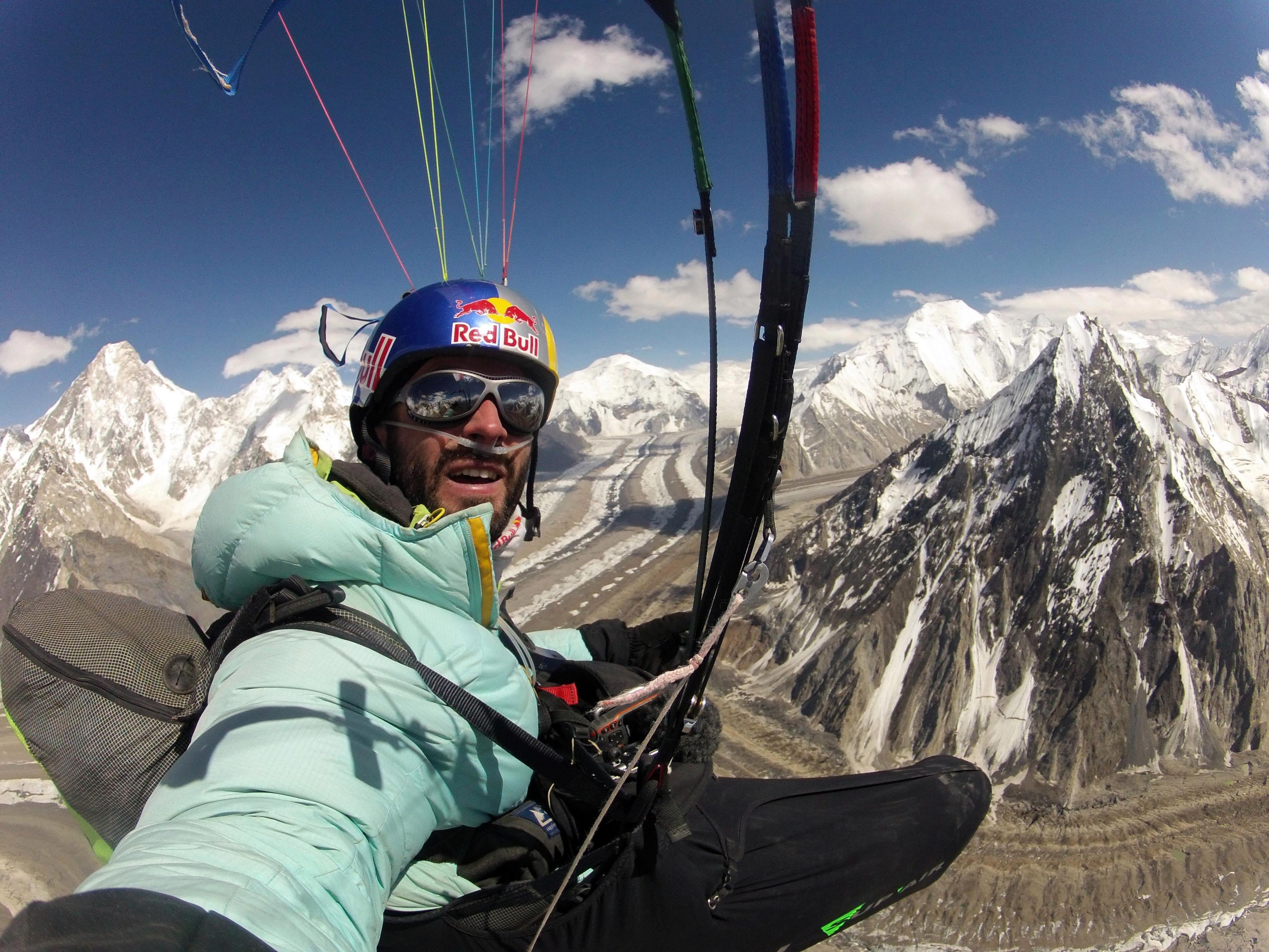 When paragliding you have to look strong