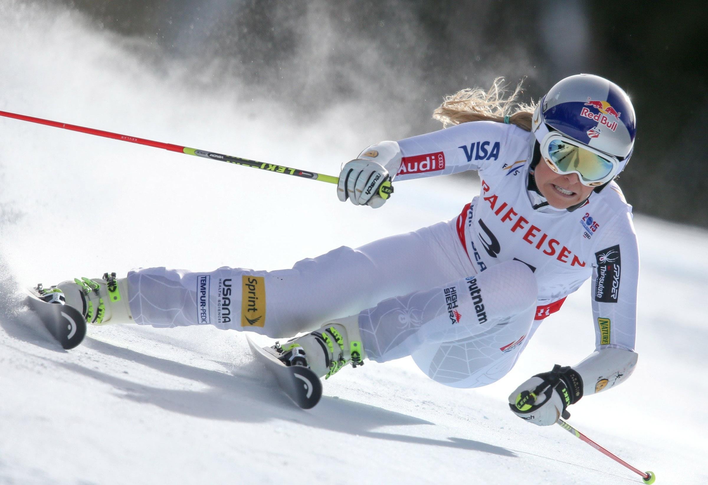 Lindsey Vonn Wins FIS Super-G World Cup Garmisch GER