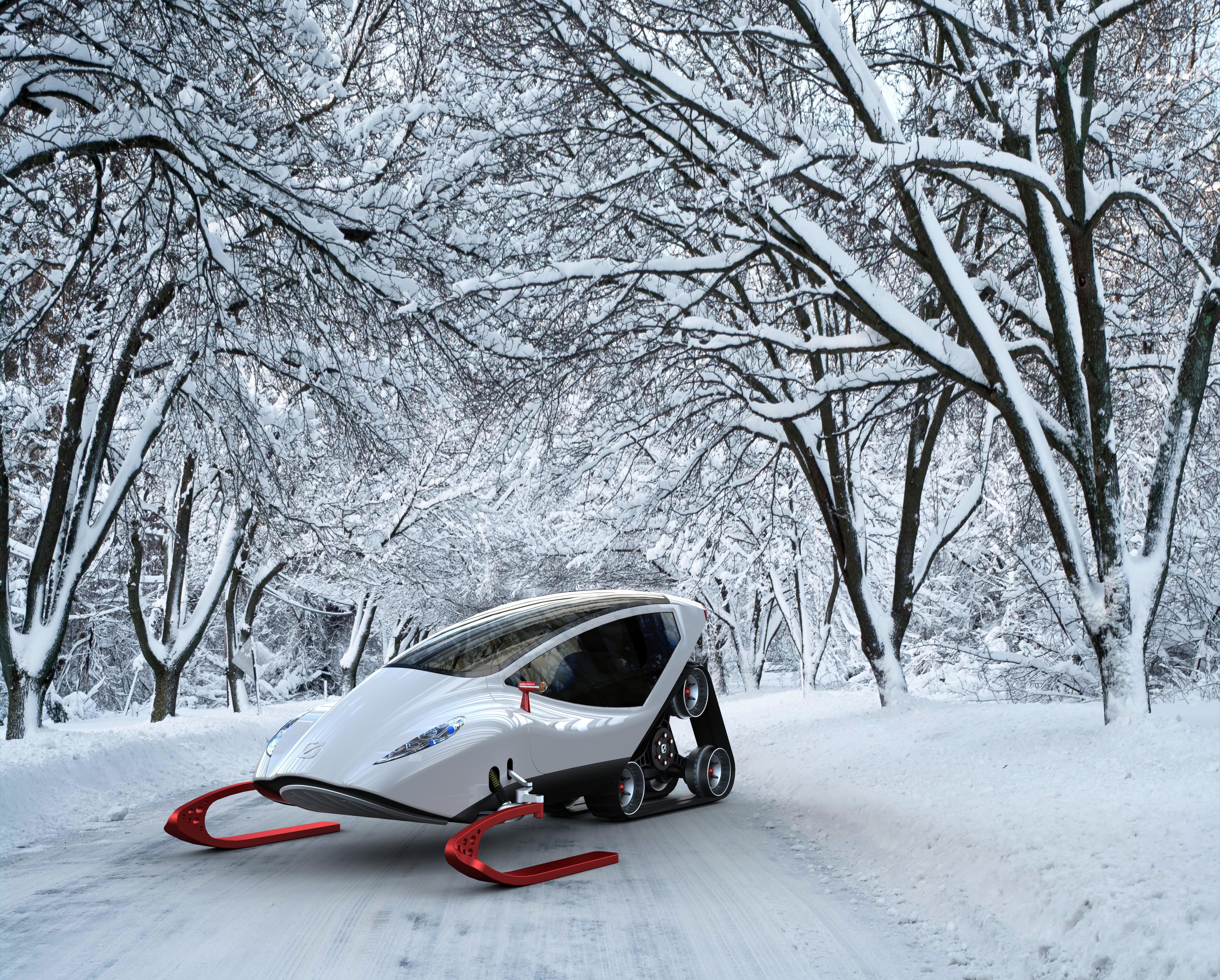 Картинки необычных зимних. Снегомобиль Snow Crawler. Snowmobile Concept снегоход. Снегоход с кабиной снегомакс. Сноумобиль с кабиной.