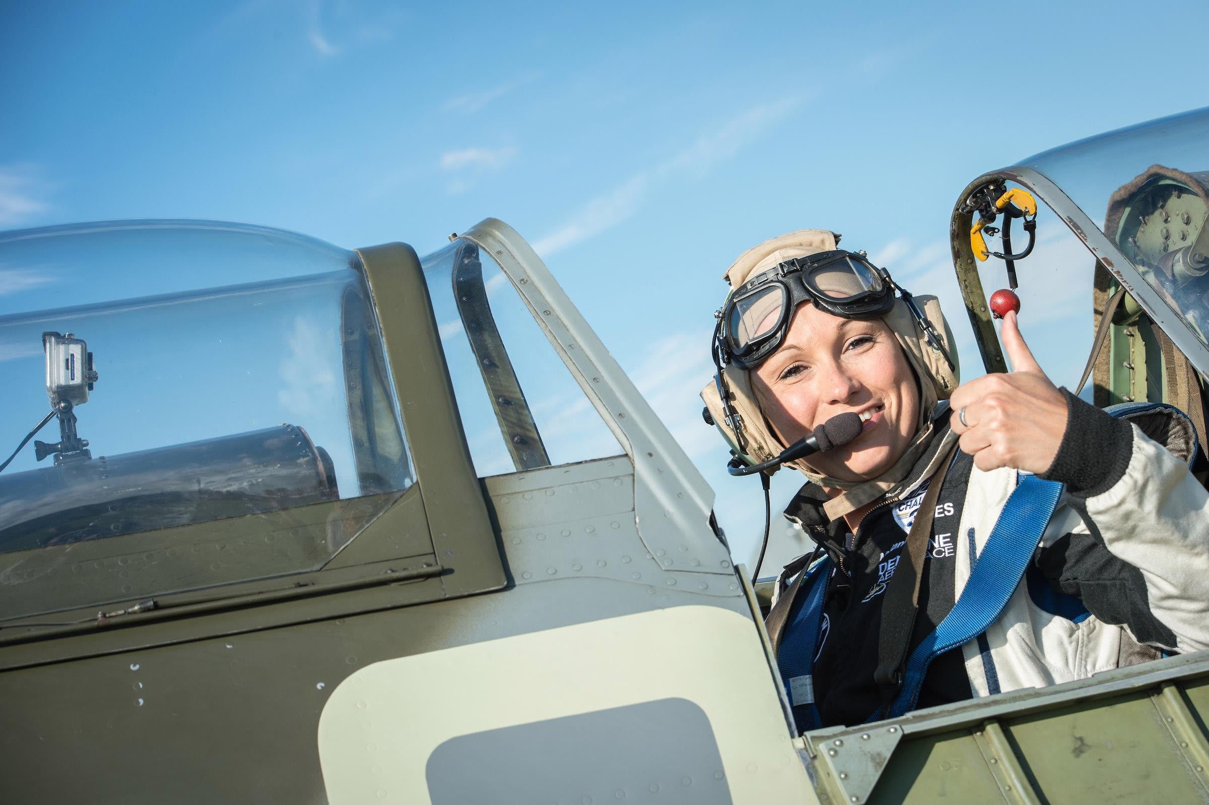 Mélanie Astles Air Race pilot flies a Spitfire