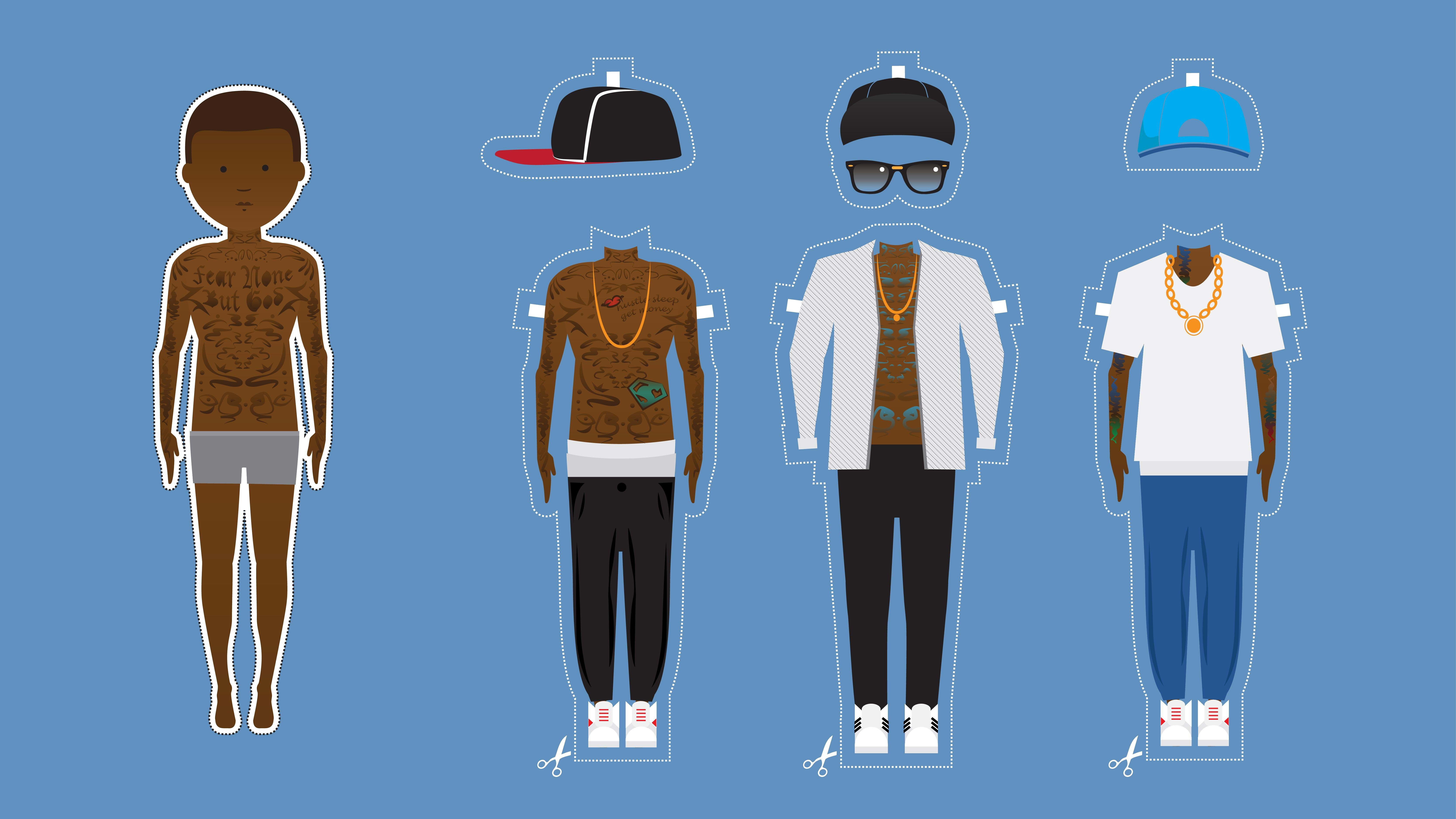 Illustrated evolution of hip hop and rap fashion list