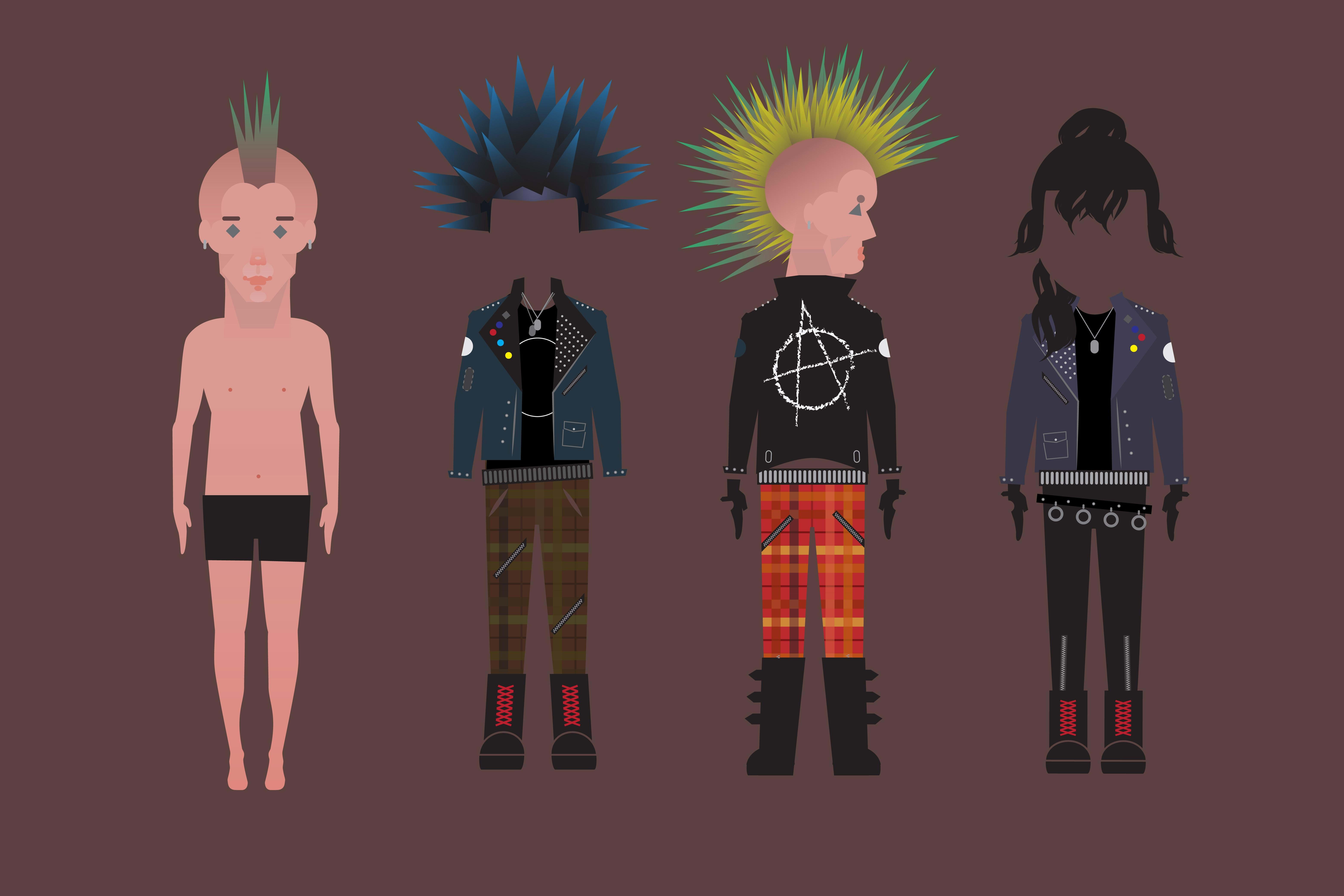 Punk rock fashion progression +images+