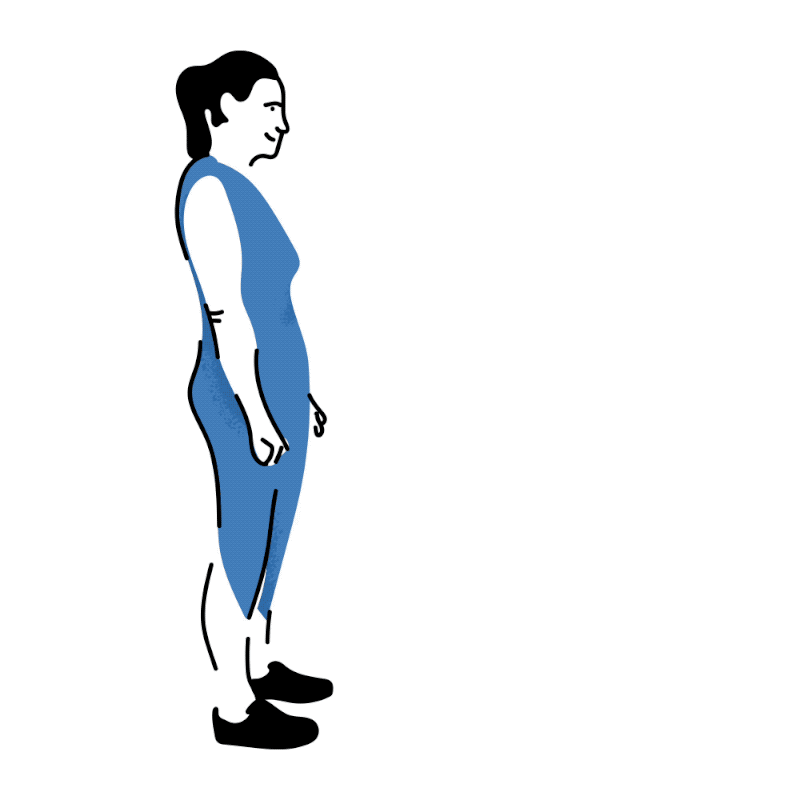 Animation of a person performing lunges.