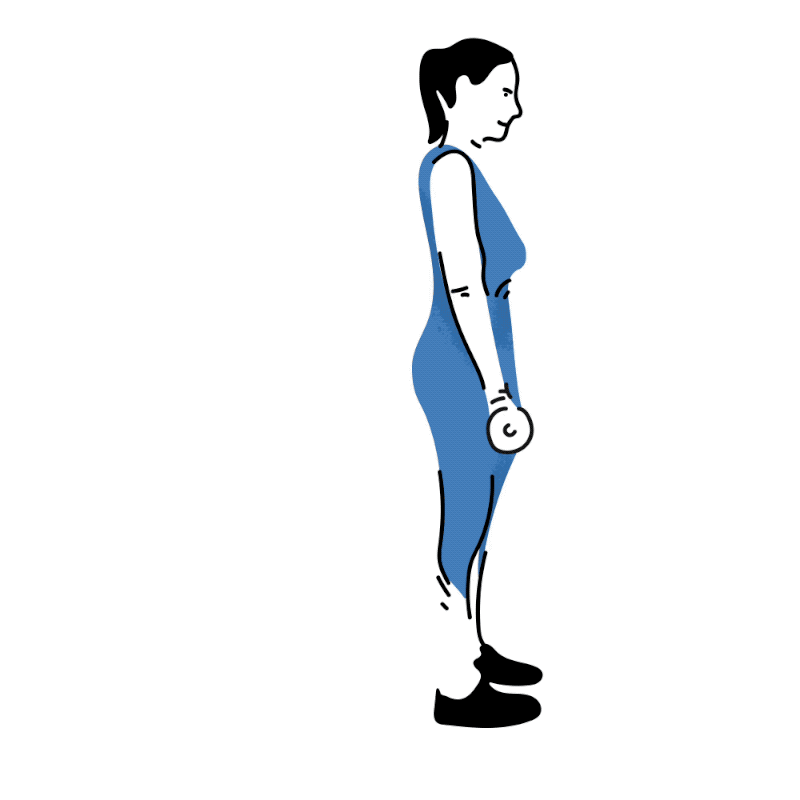 Animation of a person performing single-leg deadlifts.