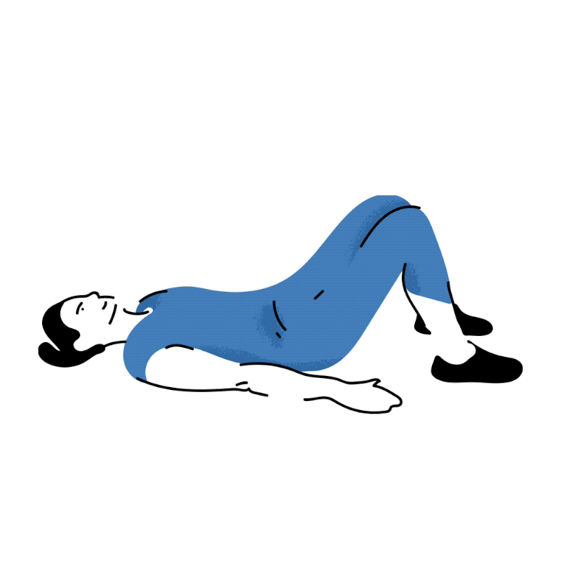 Animation of a person performing glute bridges.