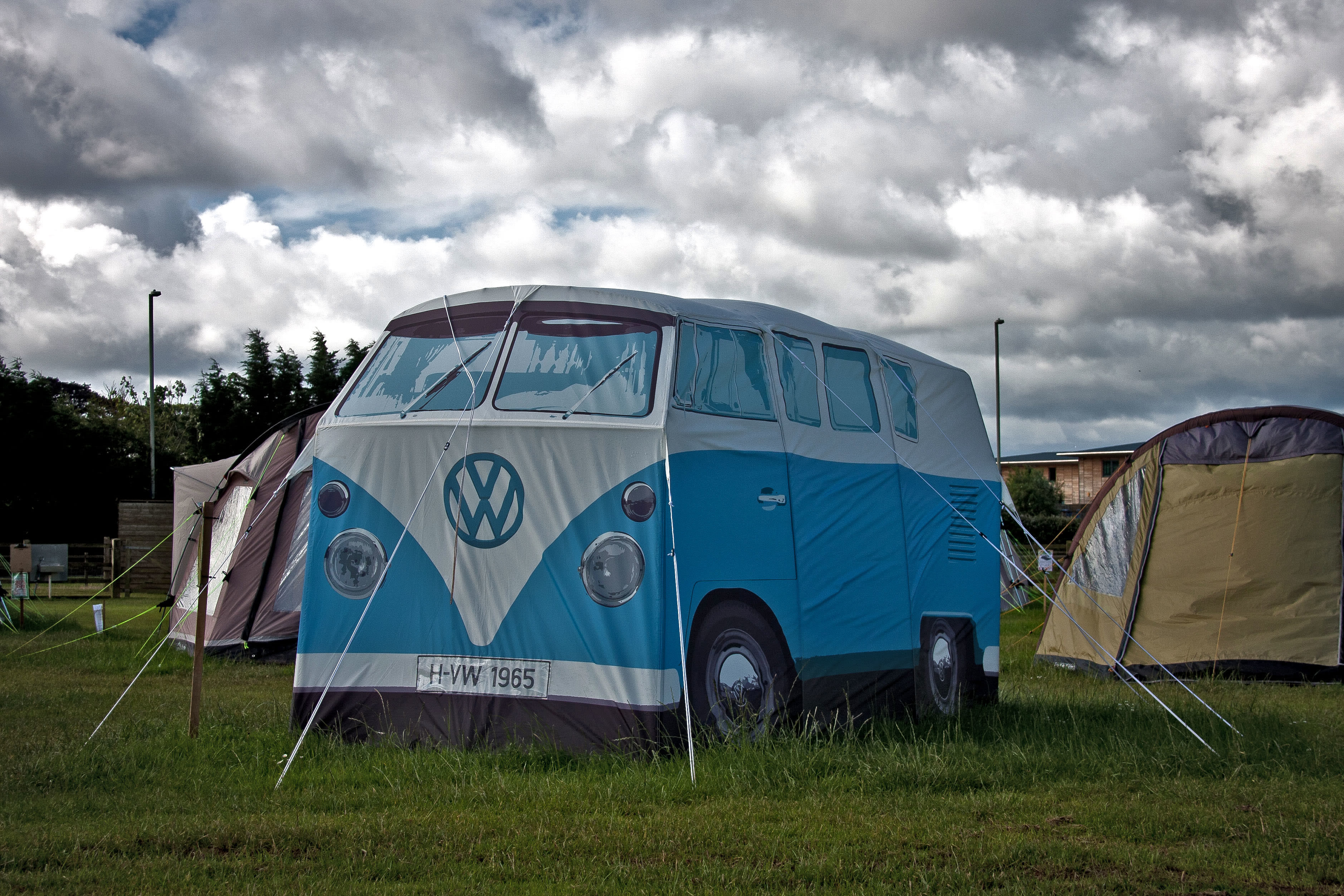 blue camper van