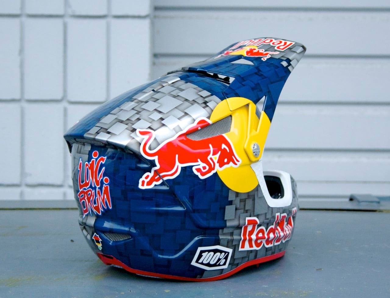 Custom painted Red Bull helmets by Stacy Glaser