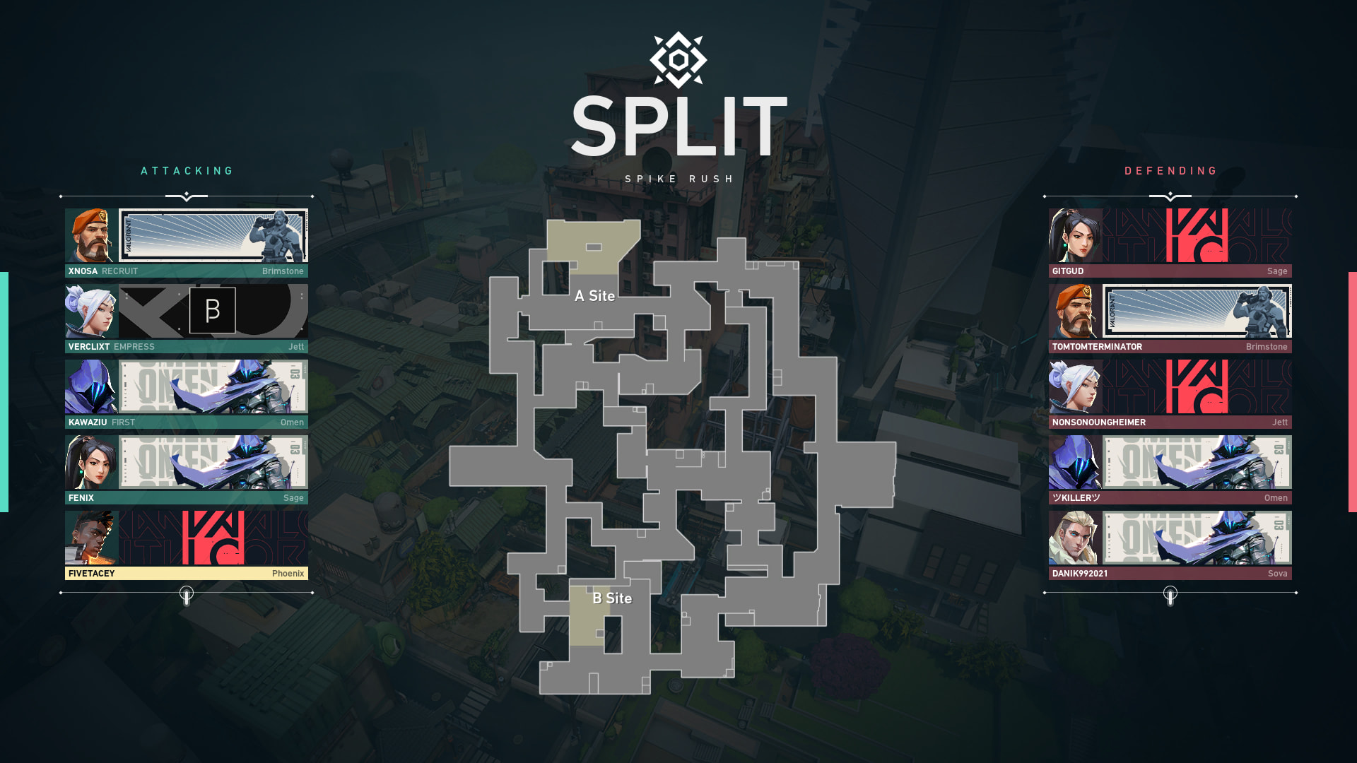 On Valorant (2020), in the map 'Split' there's a screen. If you go
