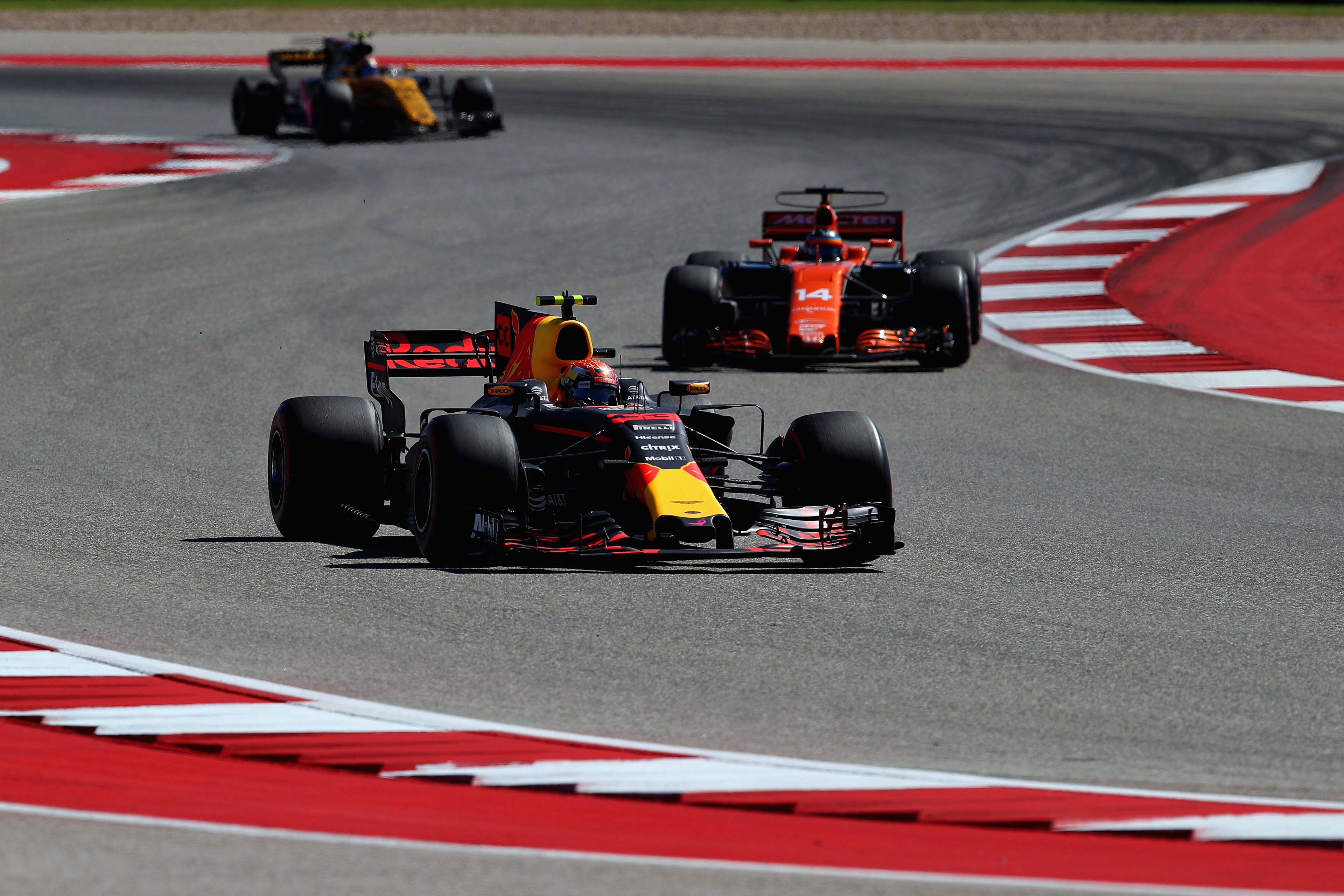 Max Verstappen about to land in United States Grand Prix.