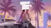 The official artwork for GTA 6 shows Lucia and Jason on the bonnet of a car and the release in the year 2025.