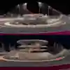 Screenshot comparison from F1 23 and F1 24 shows the Lusail International Circuit in Qatar.