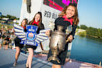 Red Bull college ambassadors carying the trophy of the event Red Bull Flugtage