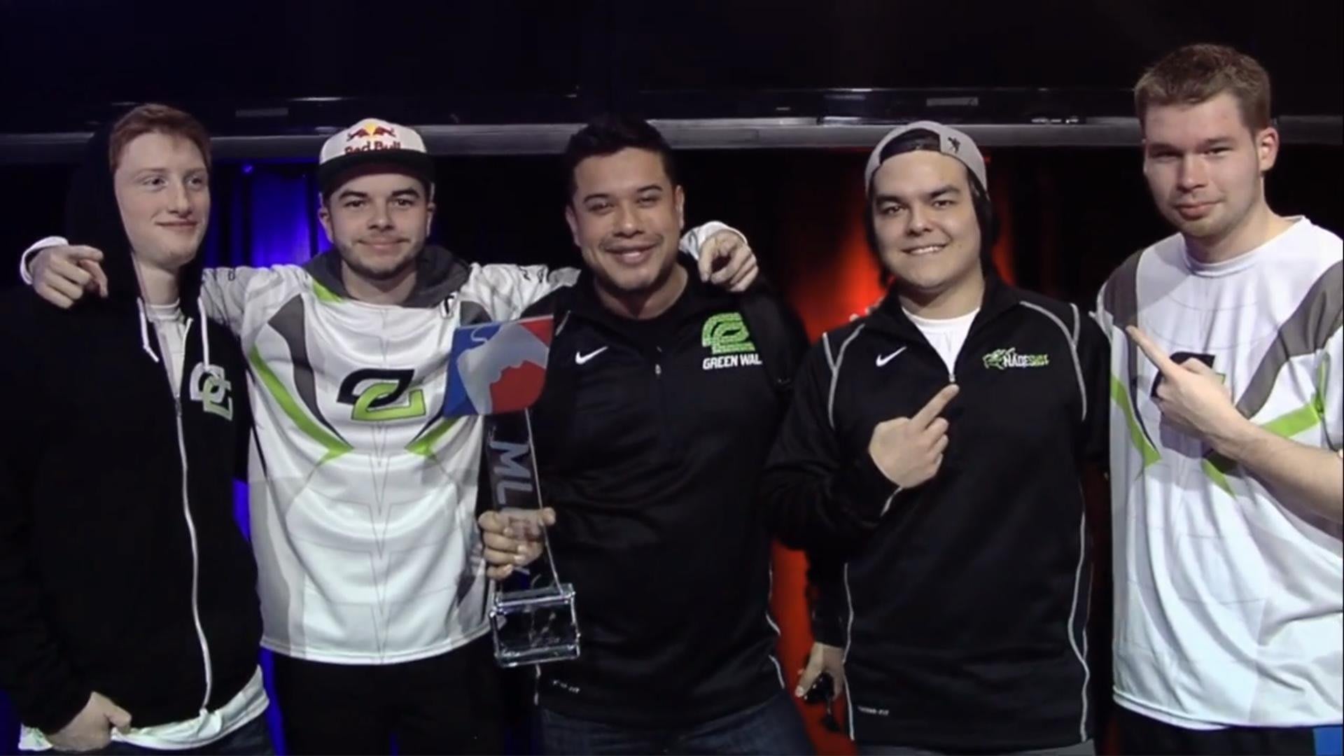 OpTic Gaming with the MLG Championship Trophy