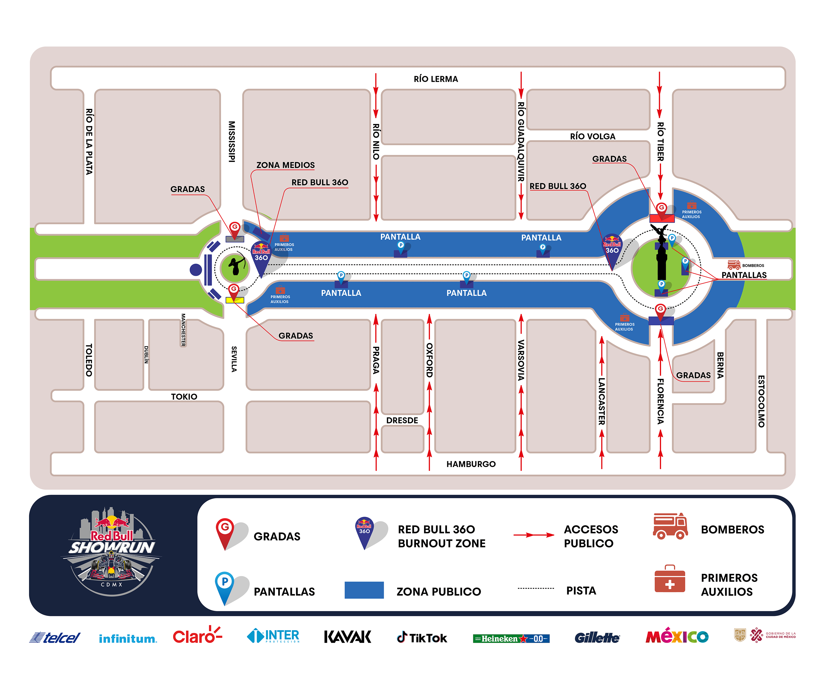 Mapa Red Bull Show Run CDMX 2021