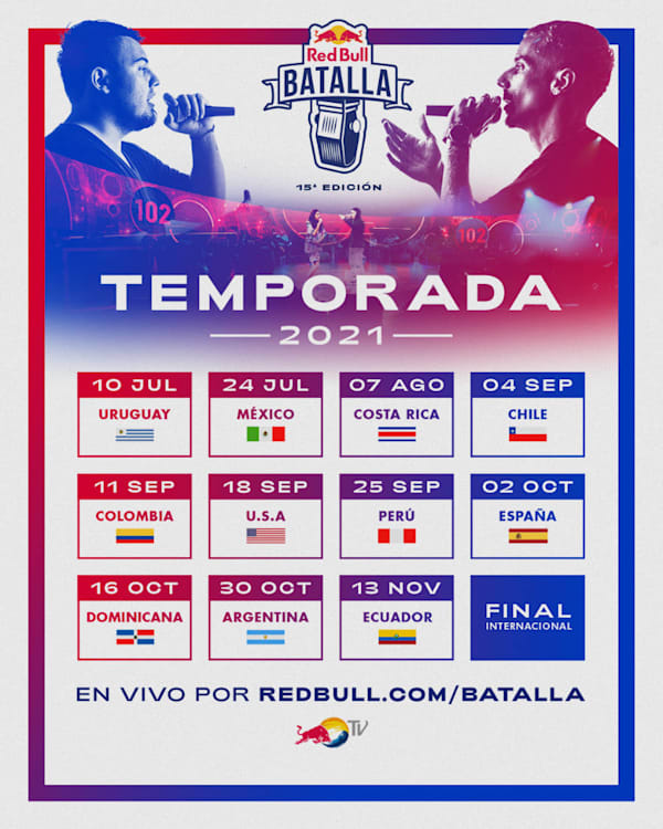 Calendario completo temporada 2021 Red Bull Batalla